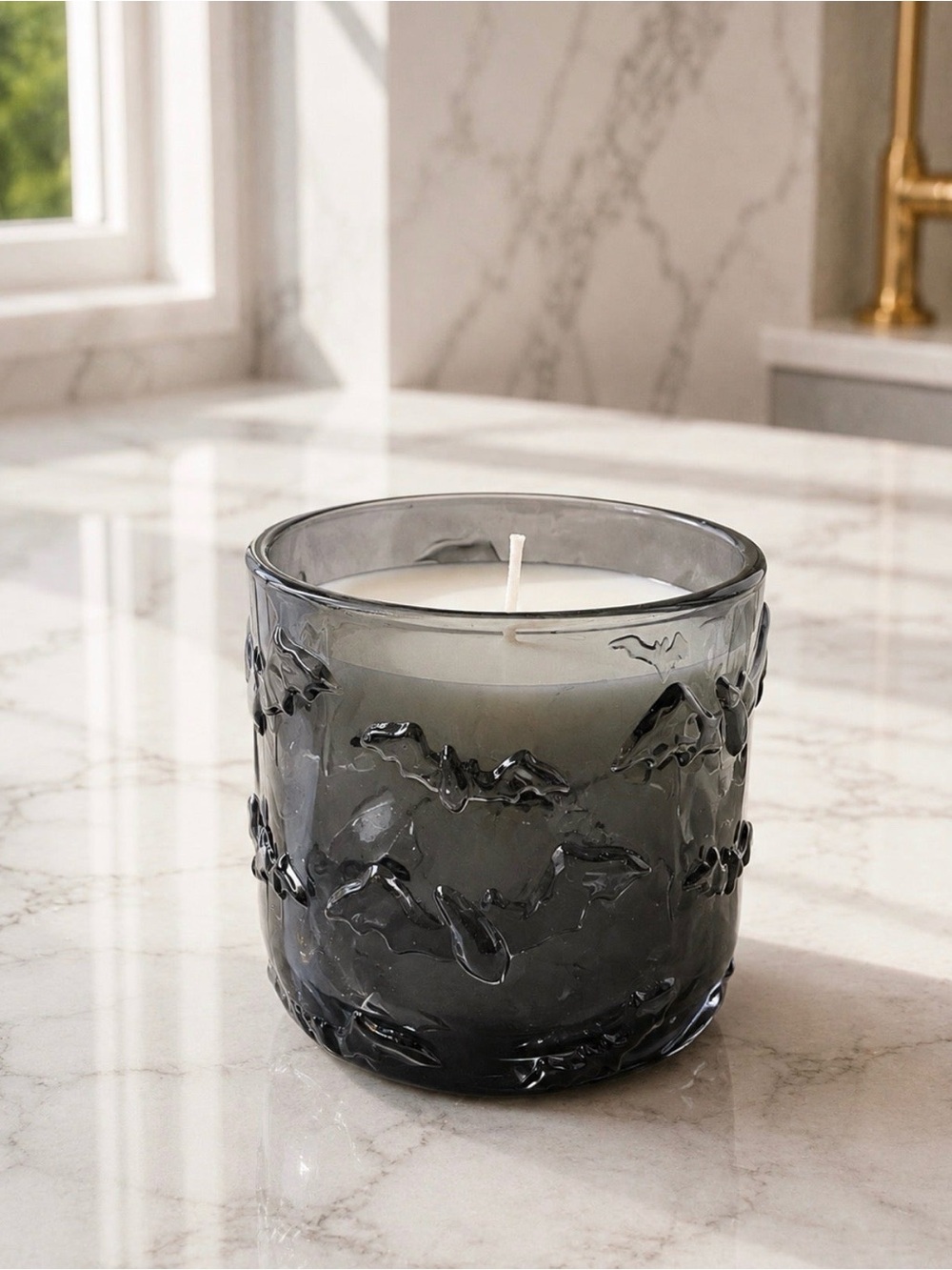 Pumpkin Spice Creme Brûlée Scented Black Bat Candle